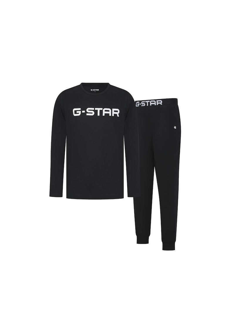 G-Star RAW Pijama din amestec de bumbac cu imprimeu logo - Negru