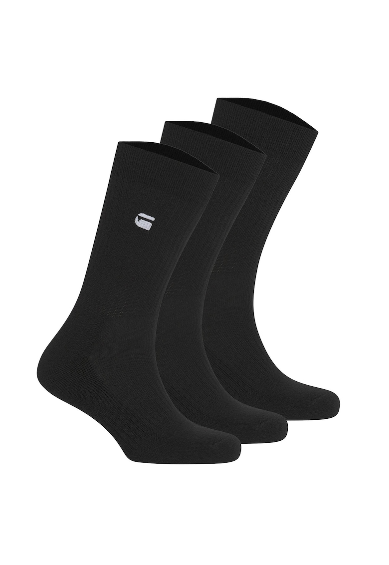 Set de sosete lungi cu logo brodat - 3 perechi