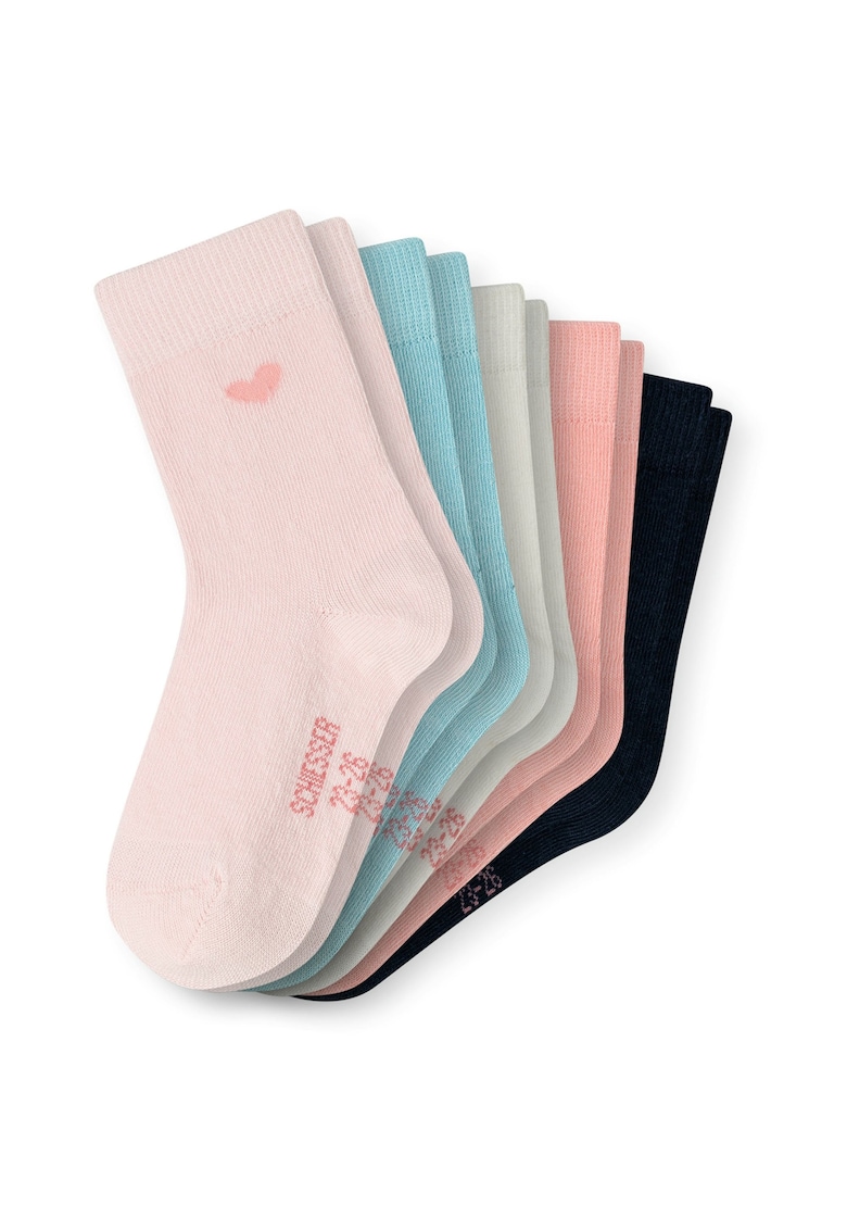 Schiesser Set de sosete lungi cu model - 10 perechi - Roz/Albastru