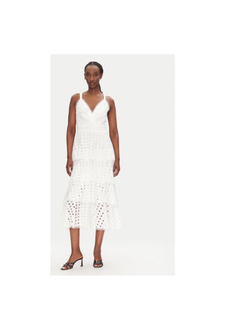 Rochie de vara dama 53-3396 - Bumbac - Alb - Alb