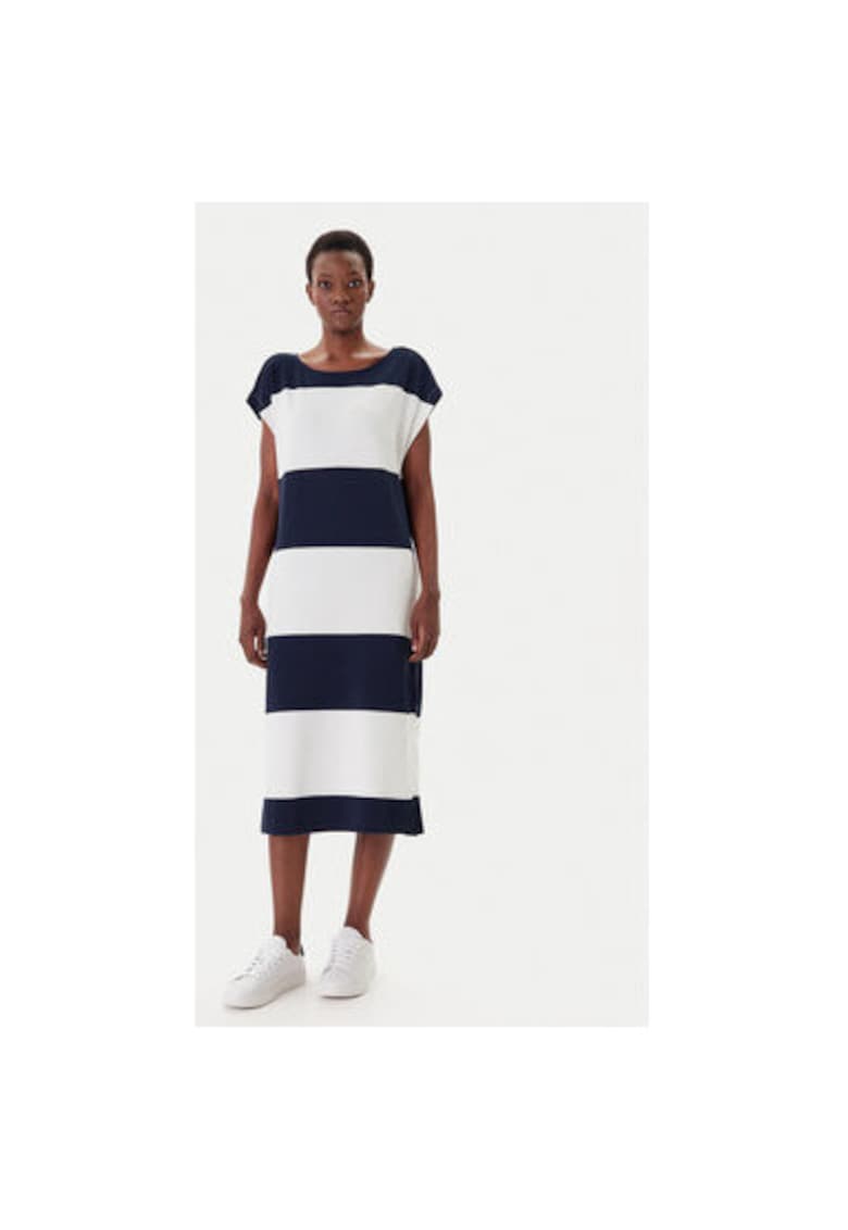 Rochie dama 1016534 - Bumbac/Elastan - Bej/Bleumarin