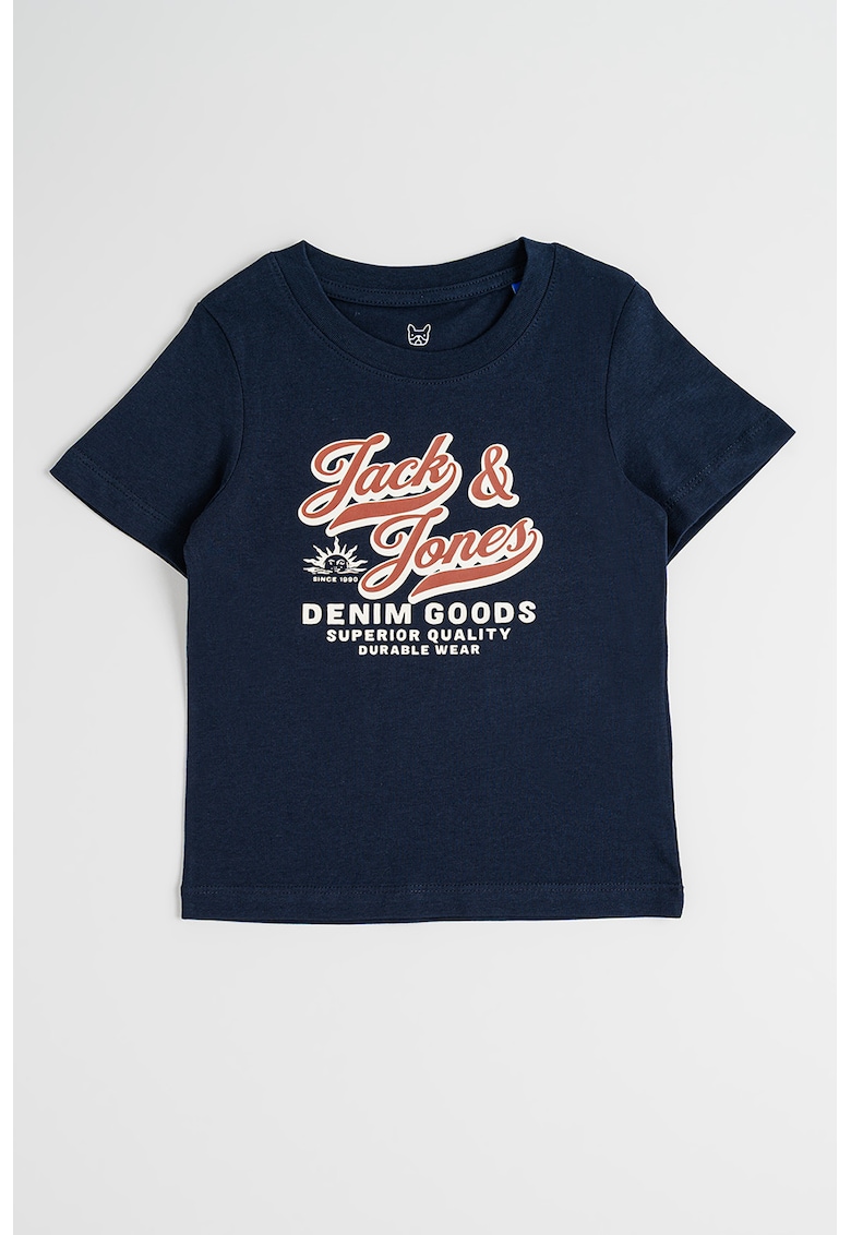 Tricou de bumbac organic cu imprimeu - Visiniu/Crem/Bleumarin