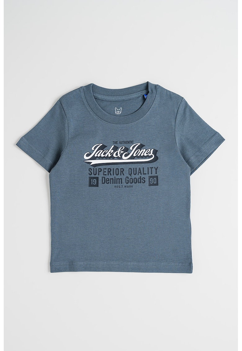 Tricou de bumbac organic cu imprimeu - Alb/Negru/Gri carbune