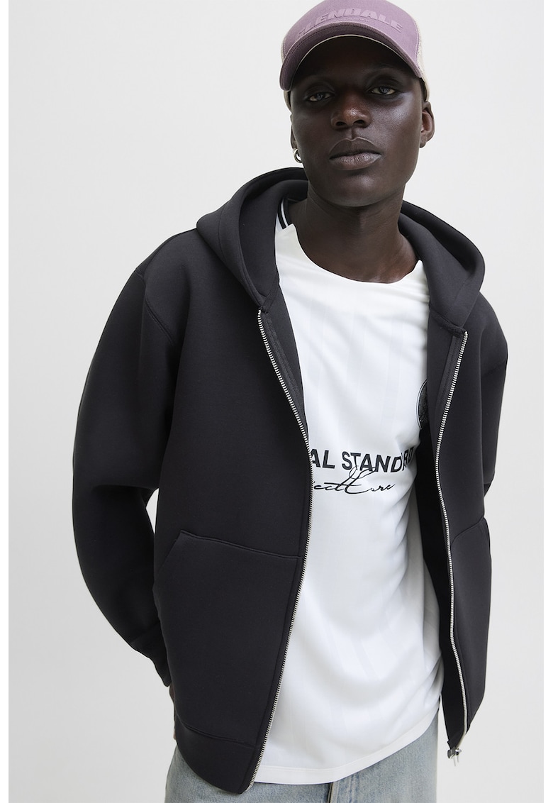 Jack & Jones Hanorac lejer cu fermoar - Negru