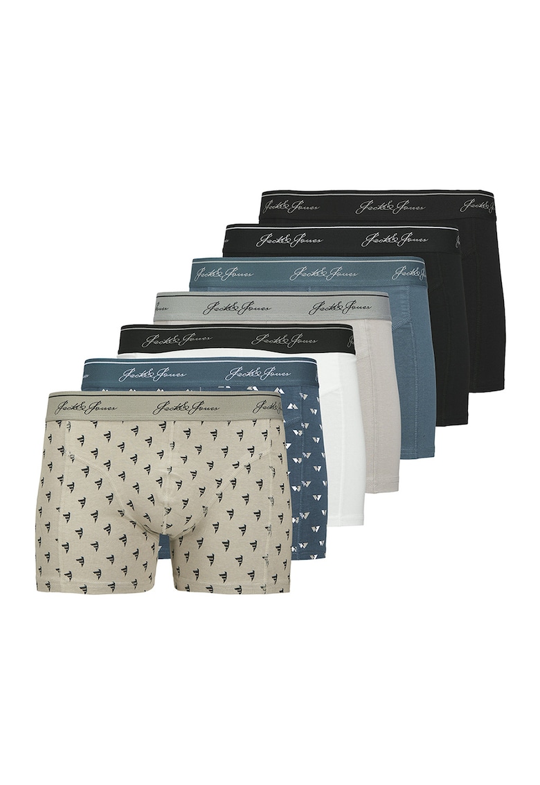 Set de boxeri uni si cu imprimeu - 7 perechi