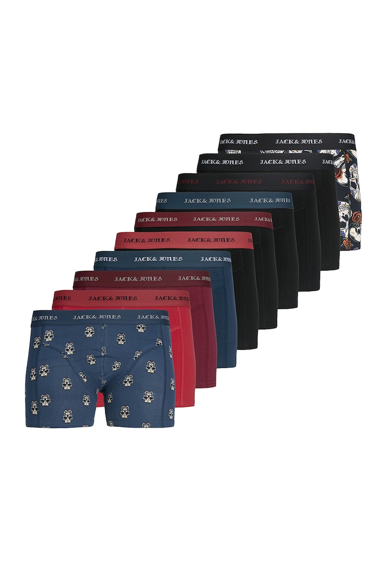 Set de boxeri uni si cu imprimeu - 10 perechi