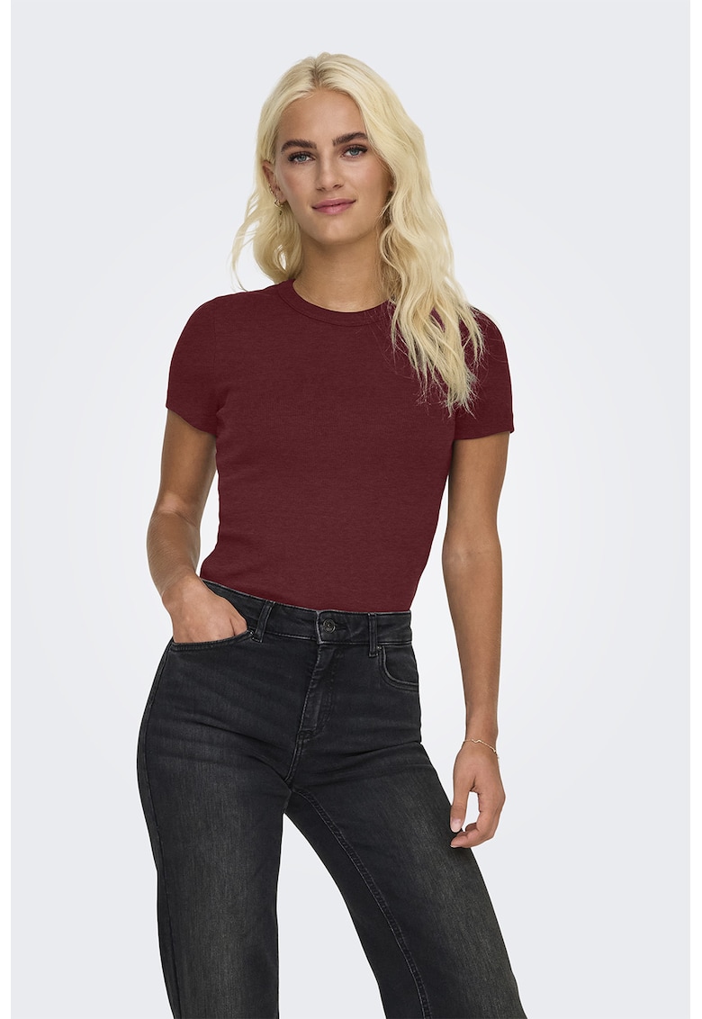 Tricou slim fit din amestec de bumbac organic Val Tricou slim fit din amestec de bumbac organic Val