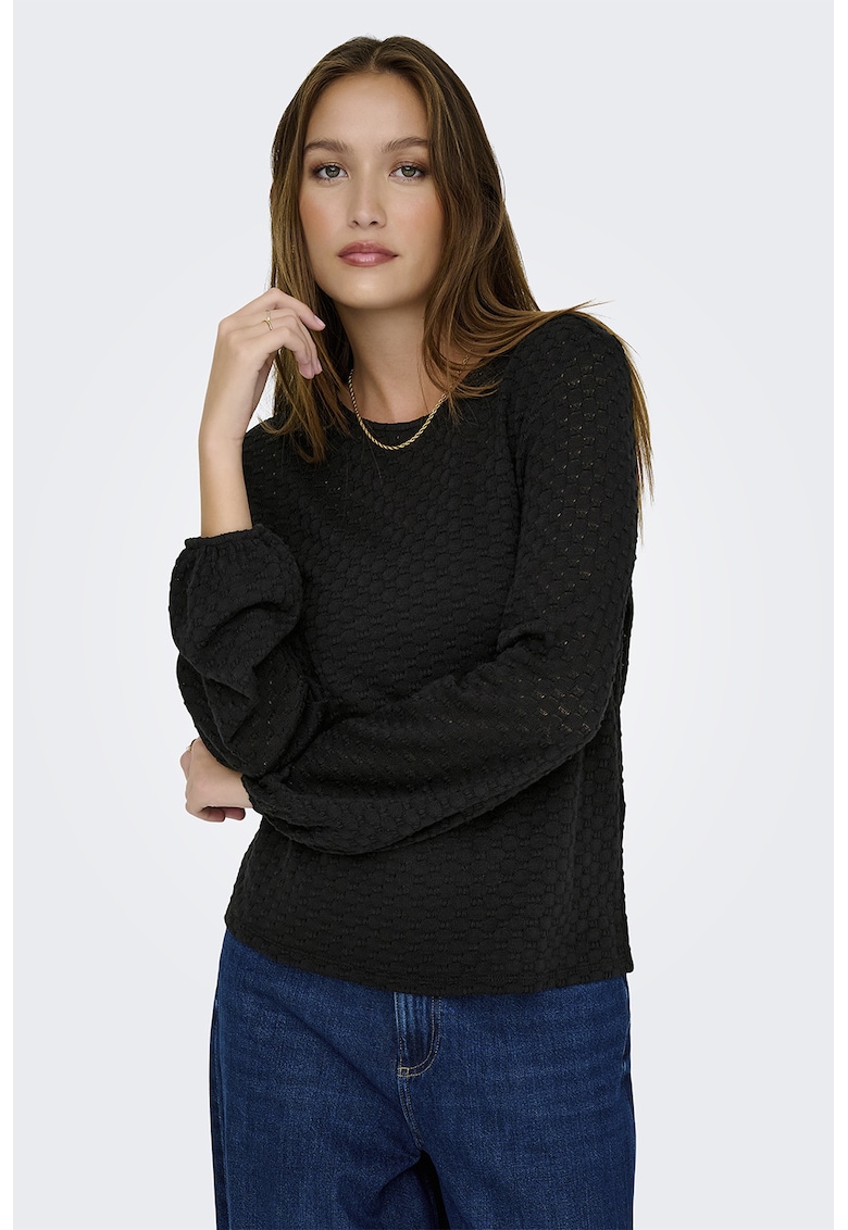 Bluza texturata cu maneci bufante