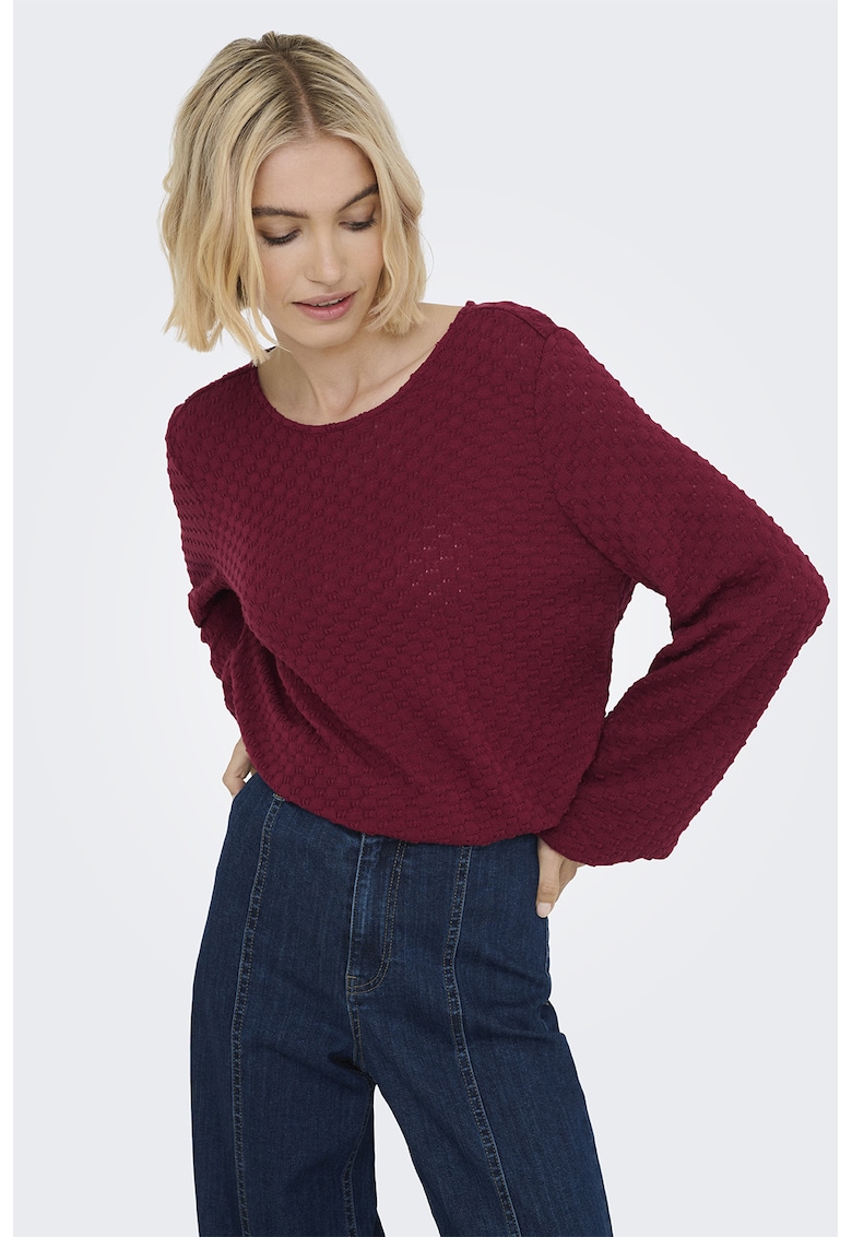 Bluza texturata cu maneci bufante