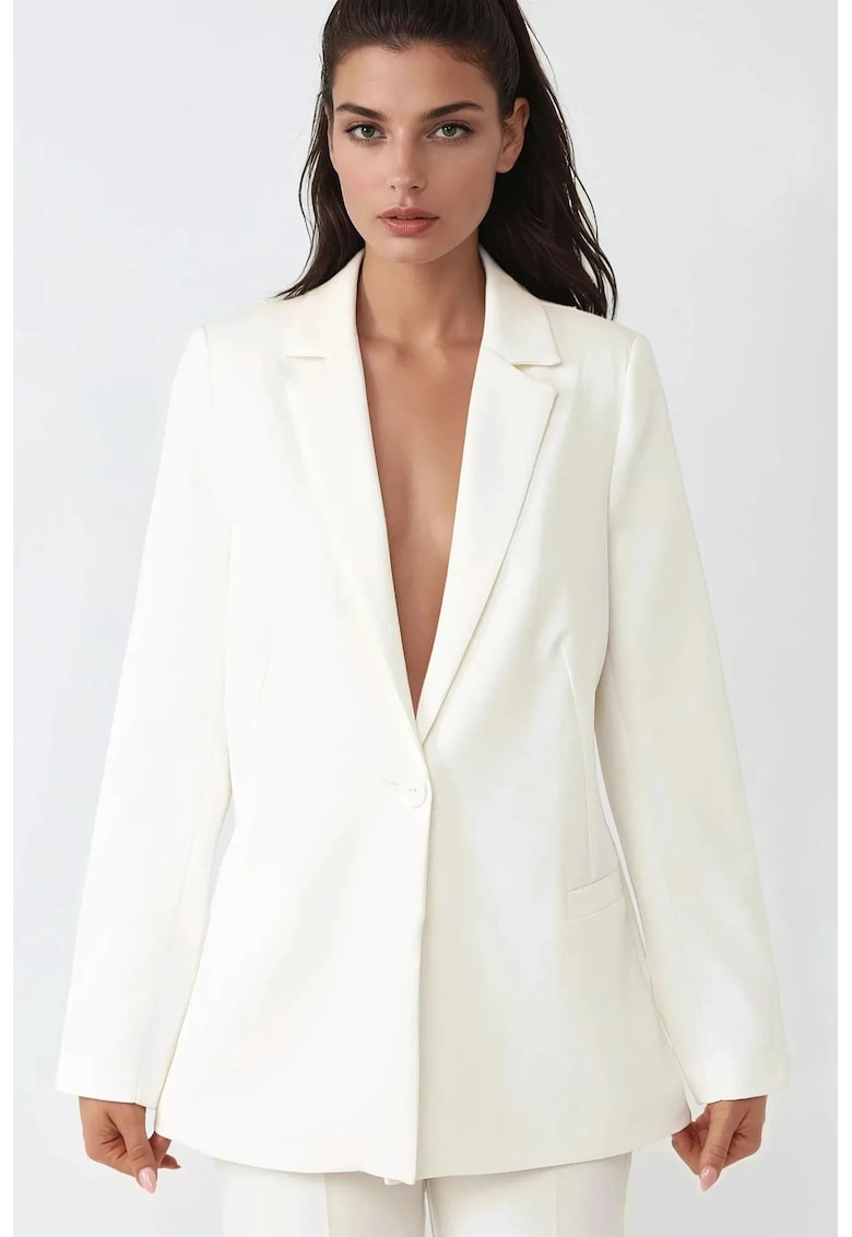 Sacou pentru dama - poliester - alb