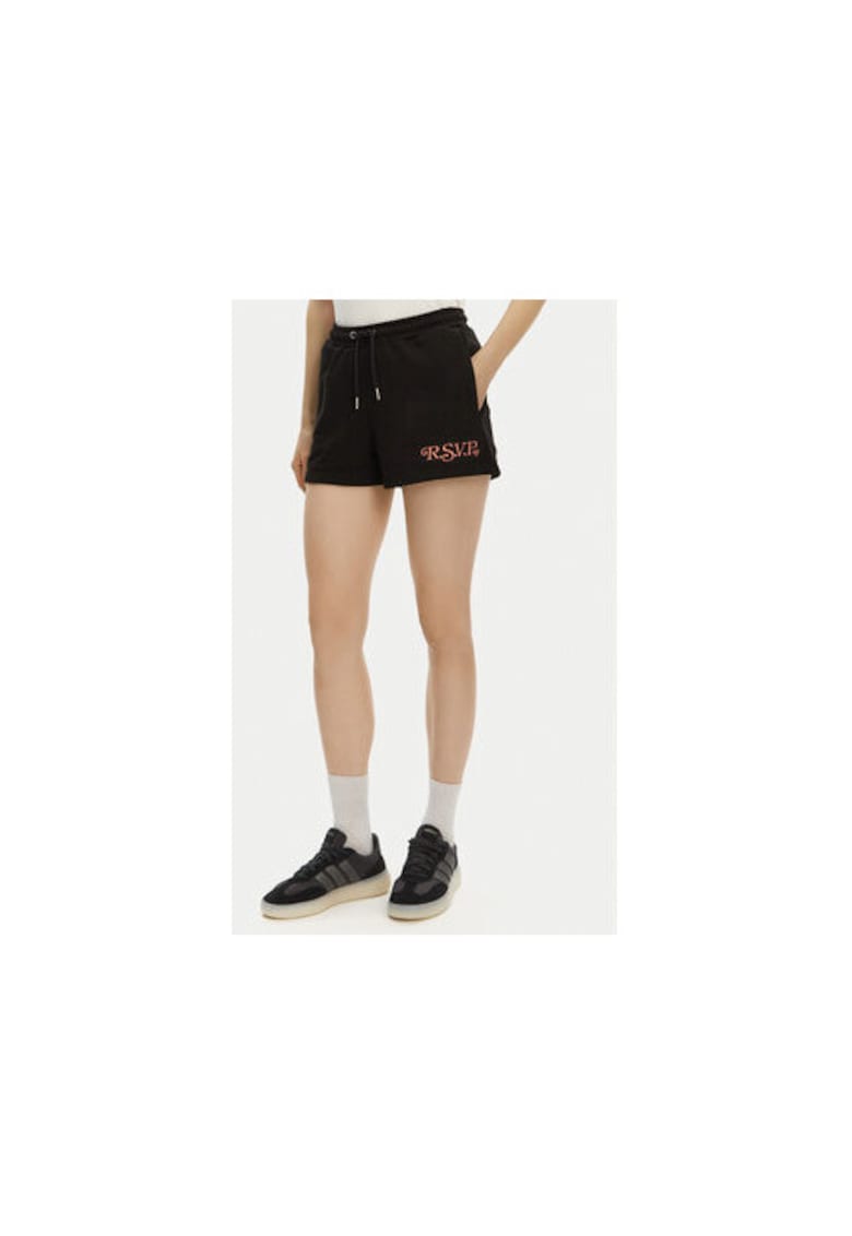 Pantaloni scurti sport dama FAW1032 - Bumbac/Poliester - Negru