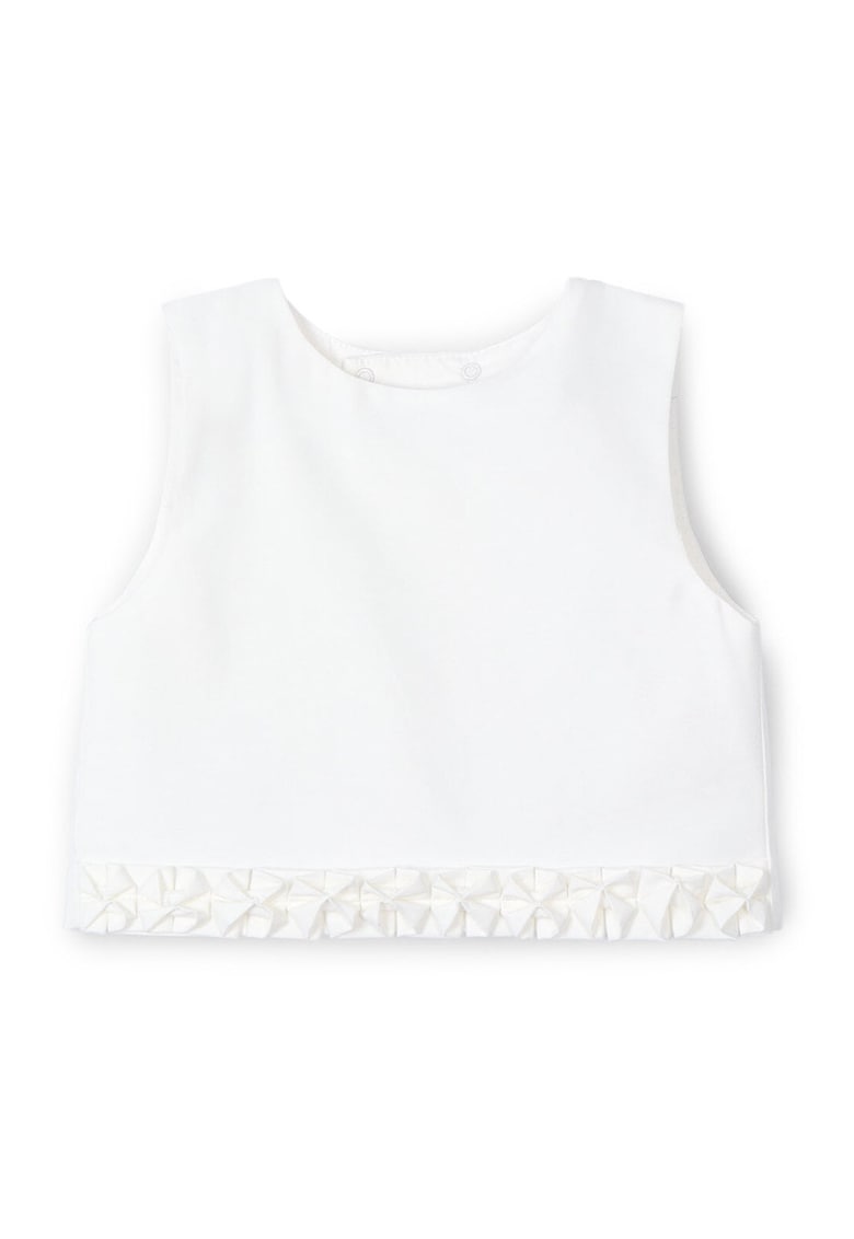 Top pentru fete 3022 - Poliester/Bumbac - Ecru - Ecru