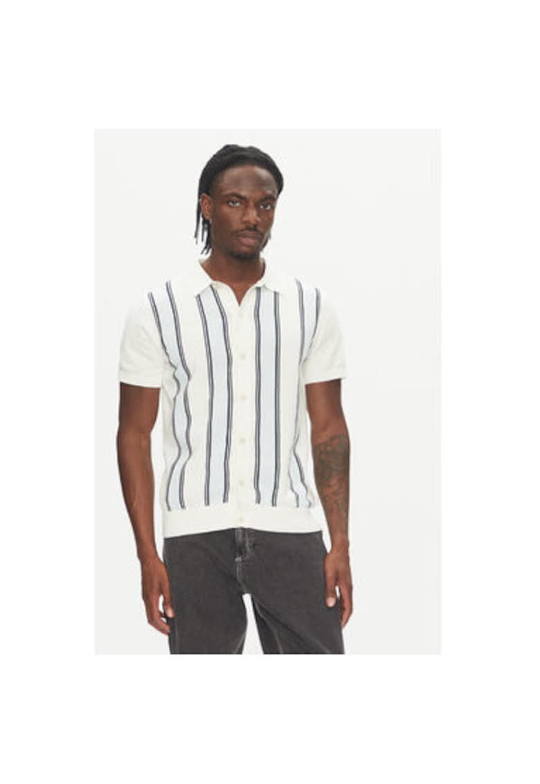 Bluza barbati  30-804062 - Bumbac - Alb/Albastru