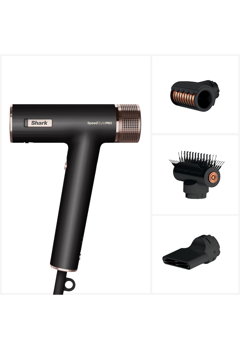 Uscator de par SpeedStyle Pro 3 in1 - 1700W - 3 moduri de coafare - functie Scalp Shield - tehnologie IQ Speed - negru
