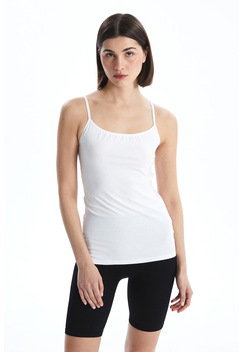 Top slim fit cu bretele ajustabile Top slim fit cu bretele ajustabile