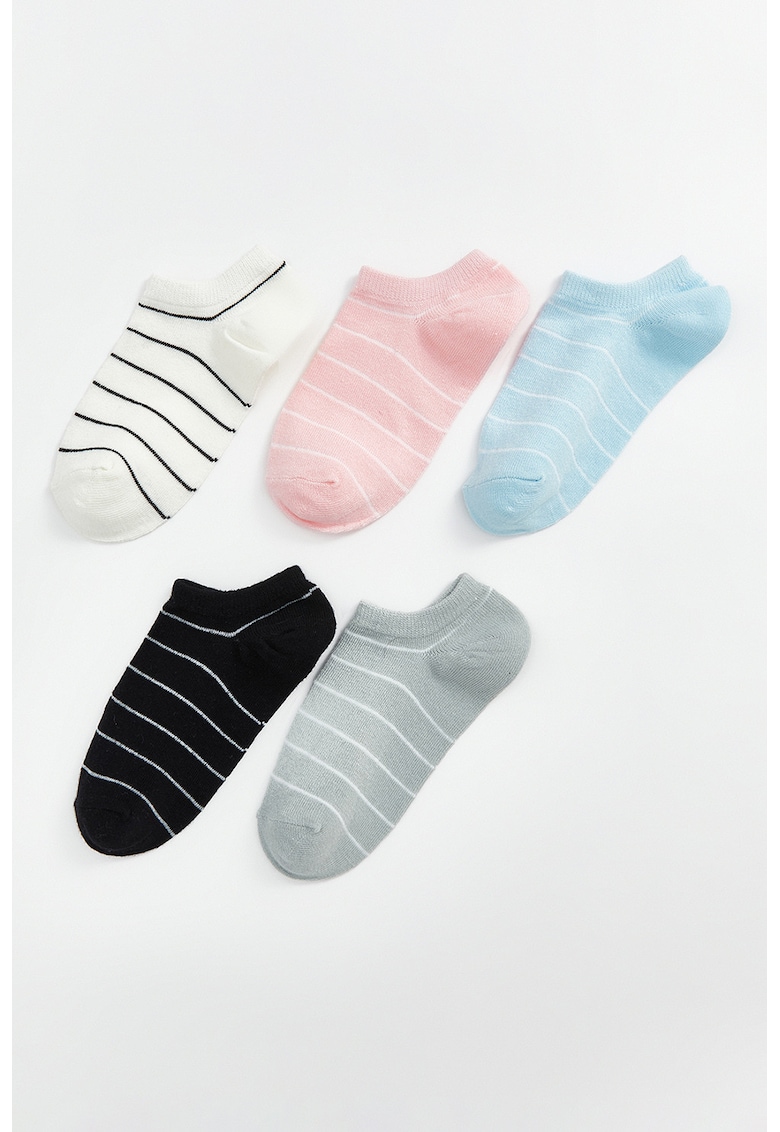 Set de sosete pana la glezna in dungi - 5 perechi