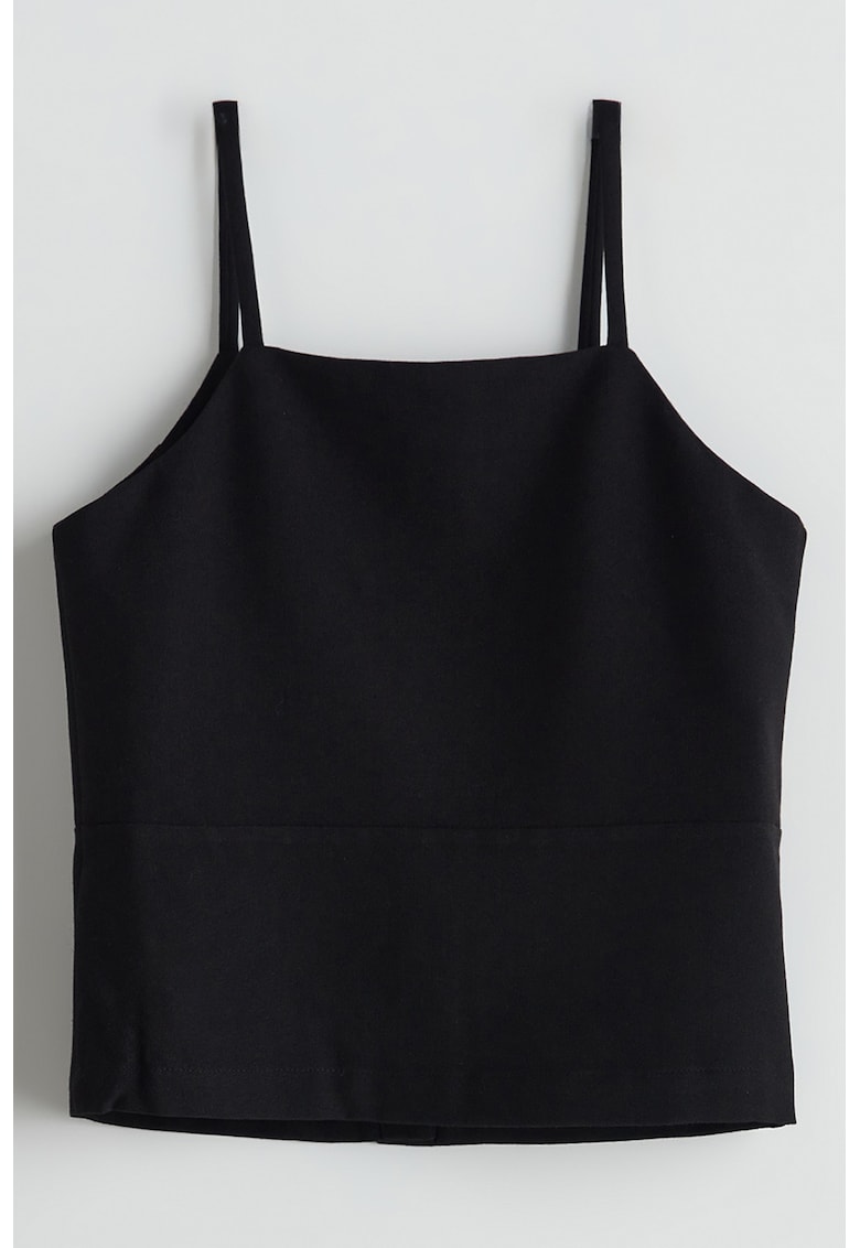 Top cu decolteu drept - Negru