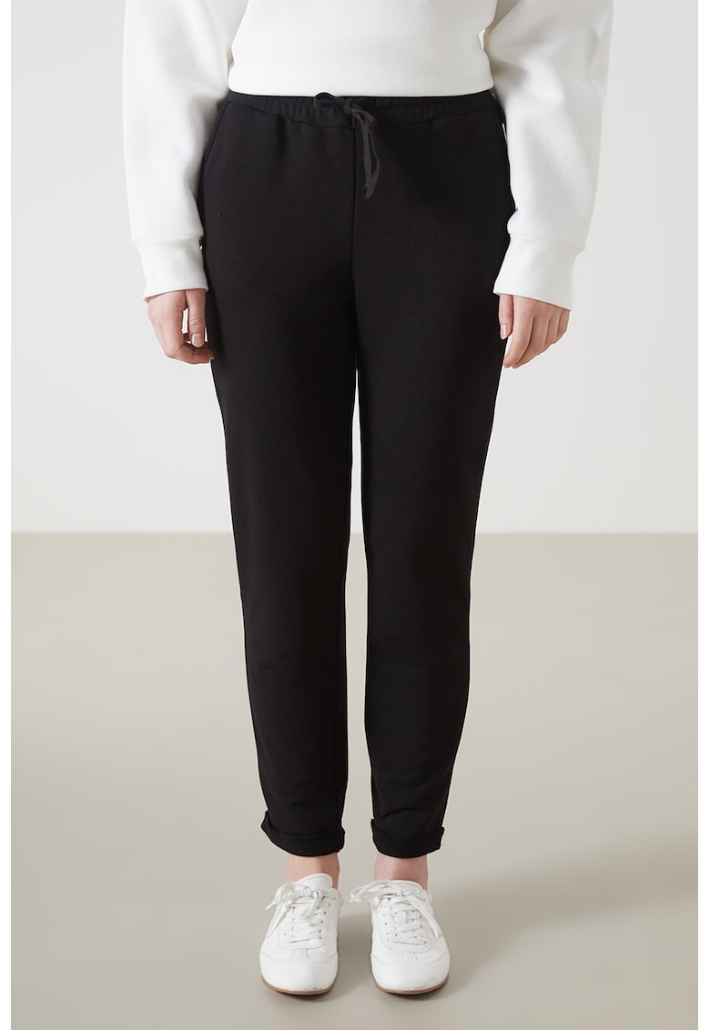 Pantaloni de trening uni cu snur