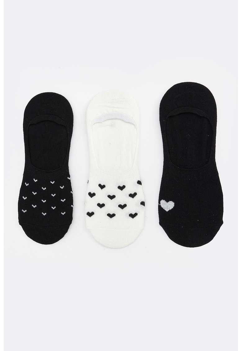 Set de sosete foarte scurte cu inima - 3 perechi