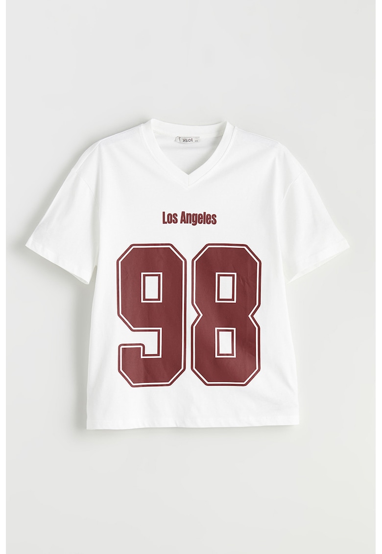 Tricou crop cu decolteu in V Tricou crop cu decolteu in V