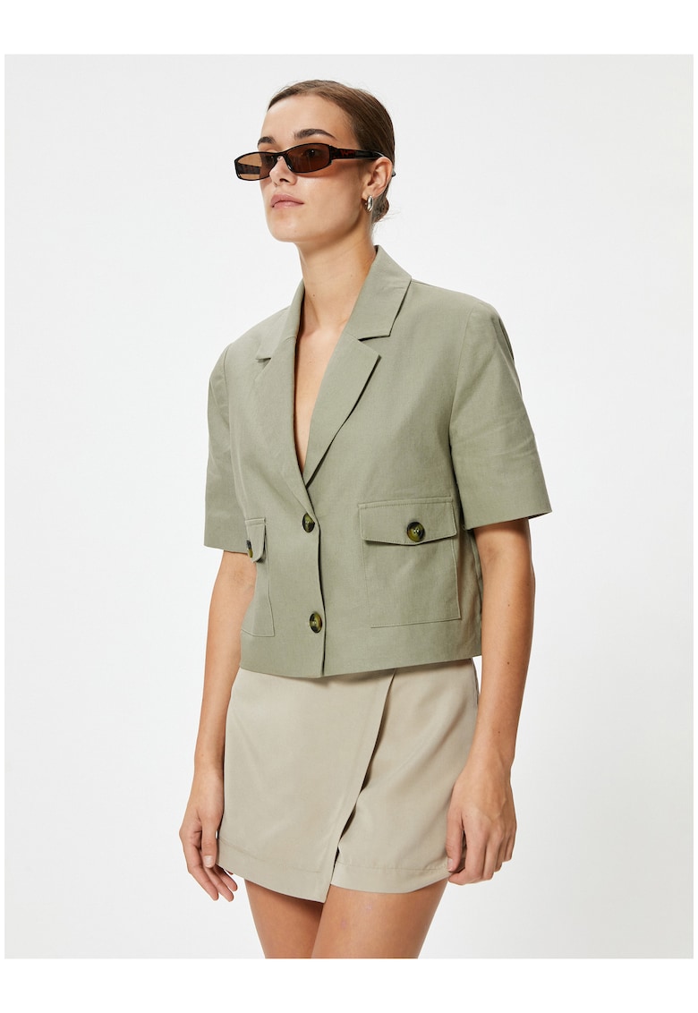 Sacou crop din amestec de in