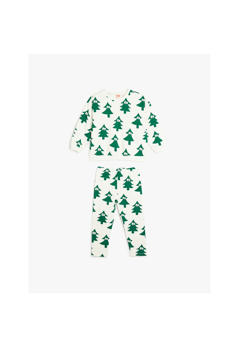 Trening cu model cu pom de Craciun - Ecru