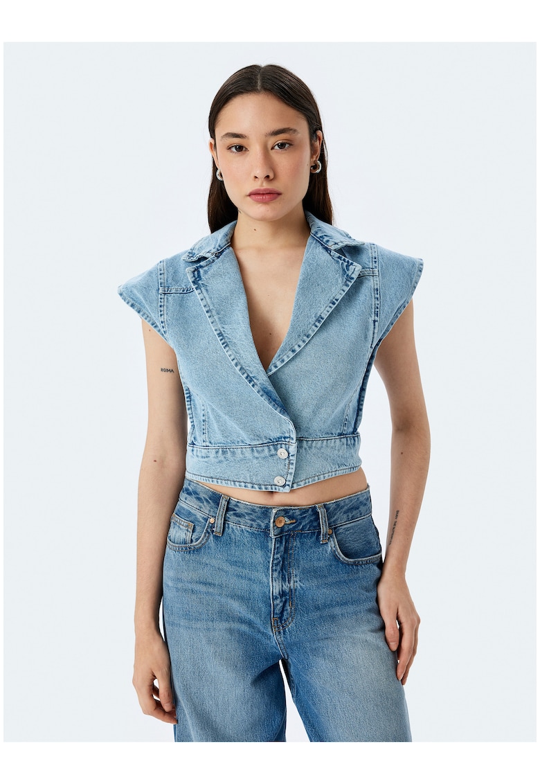 Top crop din denim