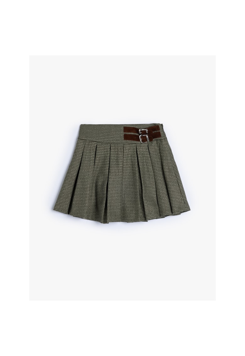 Fusta in carouri cu pliuri si catarama