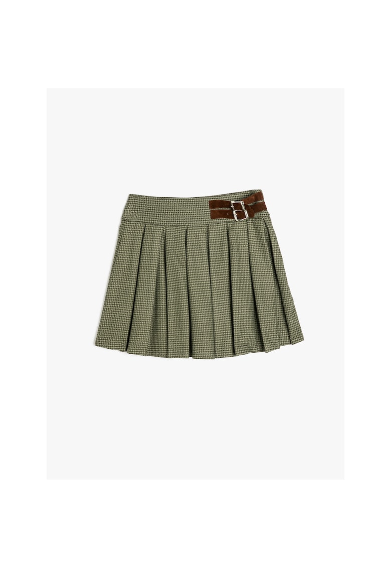 Fusta cu pliuri si model houndstooth