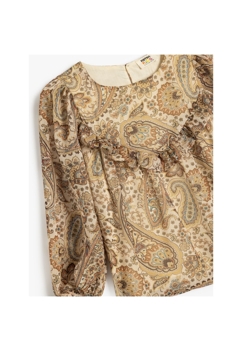 Bluza cu model si garnituri cu volane