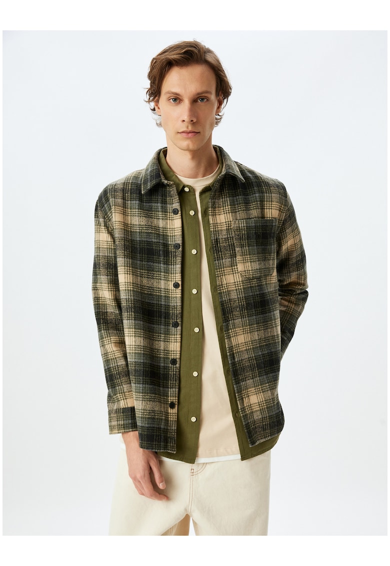 Camasa in carouri cu maneci lungi