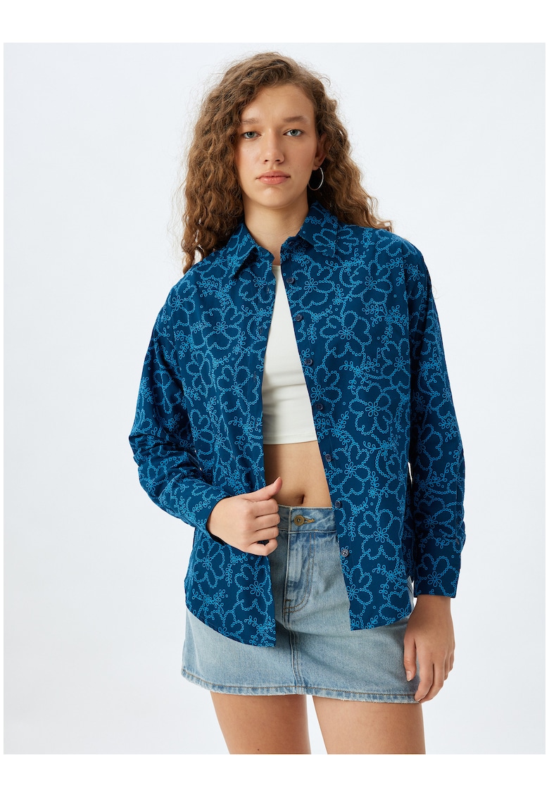 Camasa cu maneci lungi si model floral