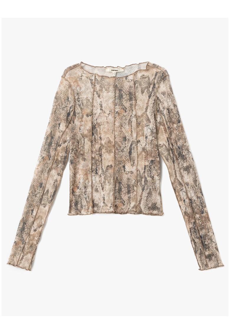 Bluza cu model piele de reptila - Maro