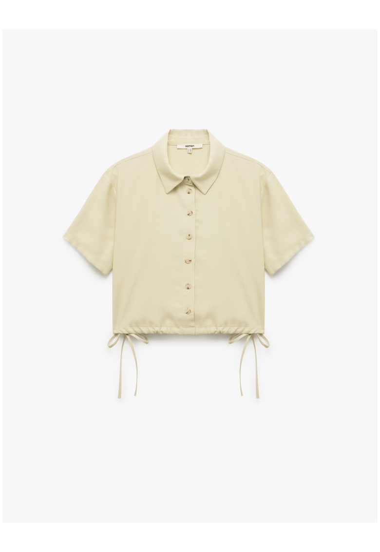 Camasa crop cu terminatie cu snur