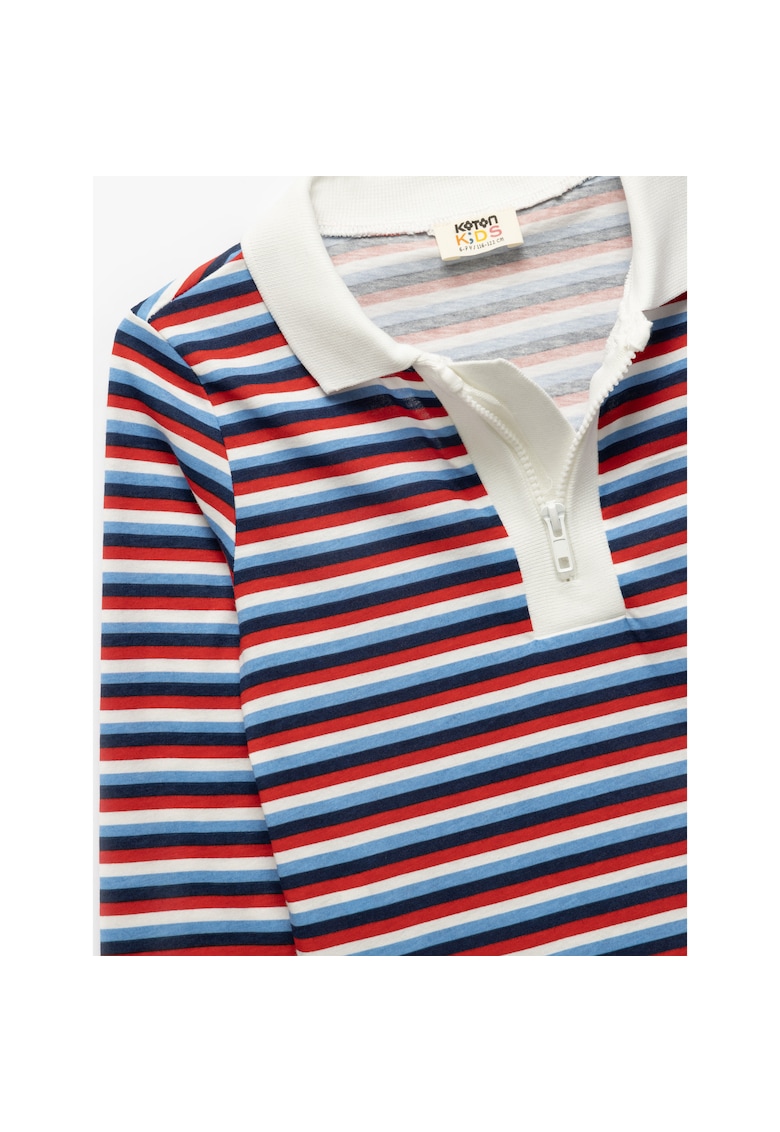 Bluza cu dungi si fenta scurta cu fermoar