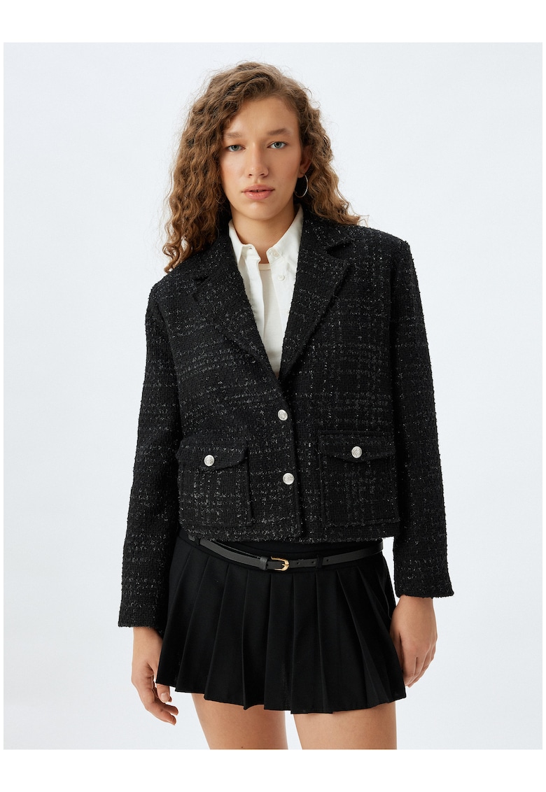 Sacou din amestec de lana cu buzunare