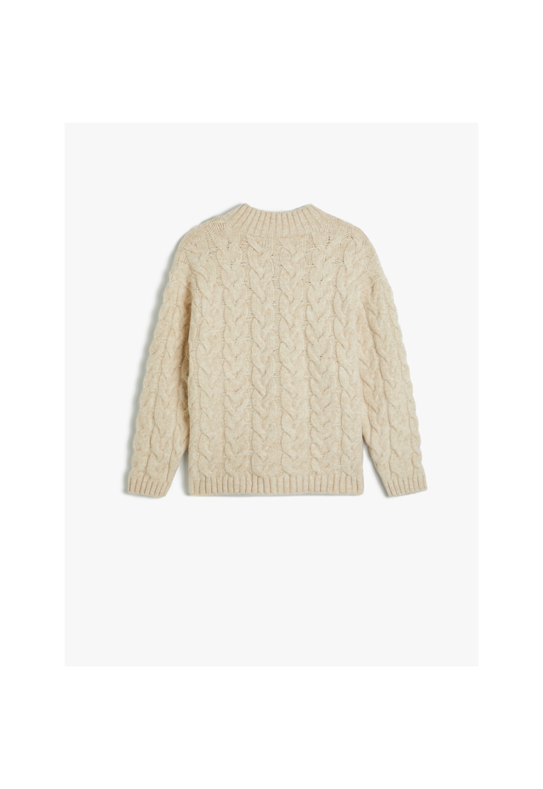 Pulover tricotat cu fenta cu fermoar