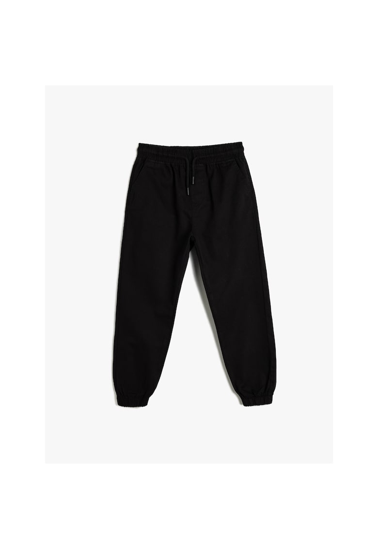 Pantaloni de bumbac cu banda elastica in talie - Bleumarin -