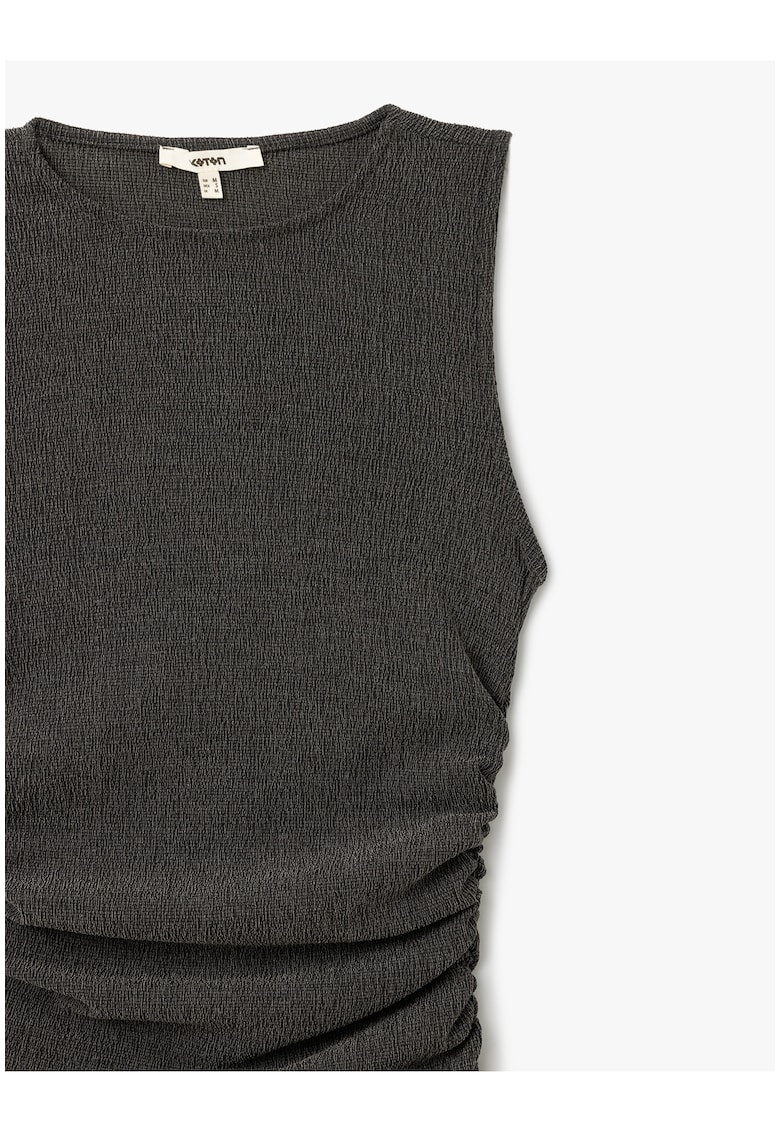 Rochie texturata fara maneci - Bleumarin