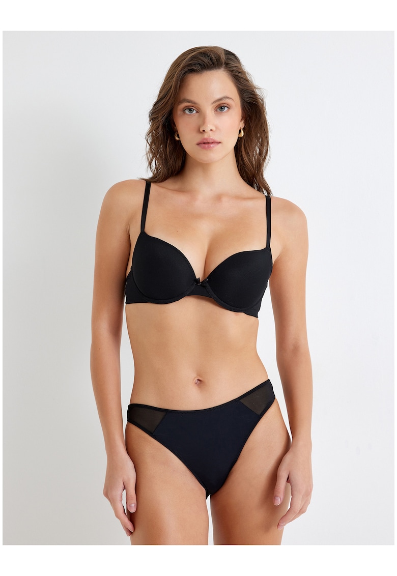 Sutien uni push-up cu funda