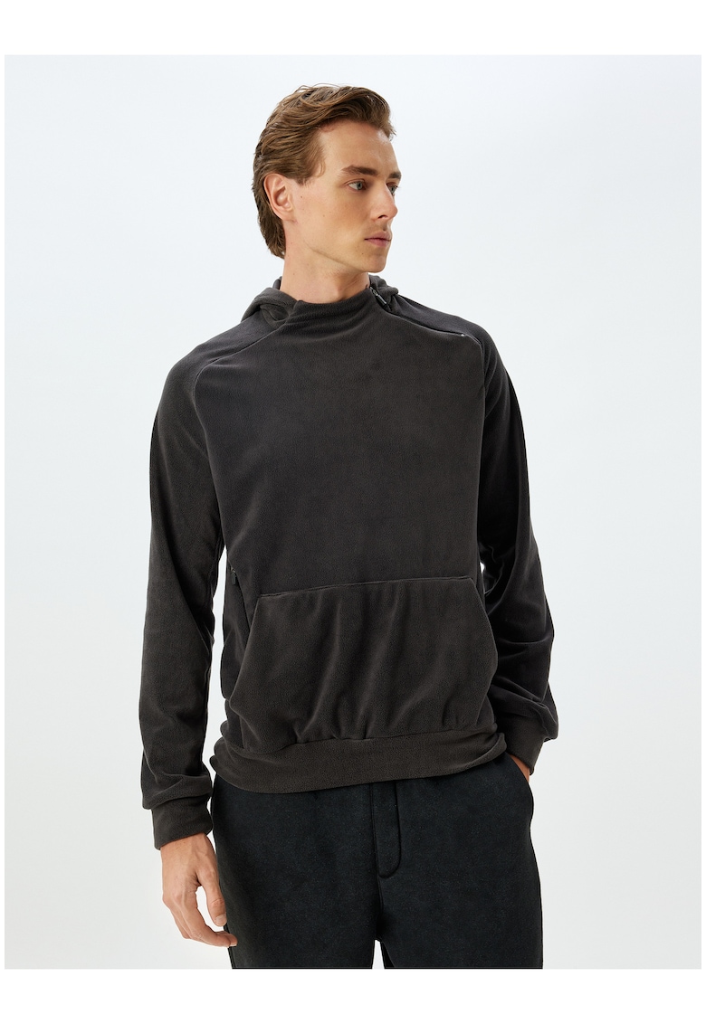 Hanorac din fleece cu buzunar kangaroo