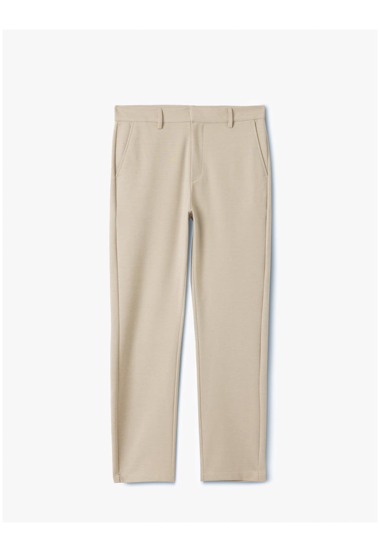 Pantaloni conici cu talie medie - Bej