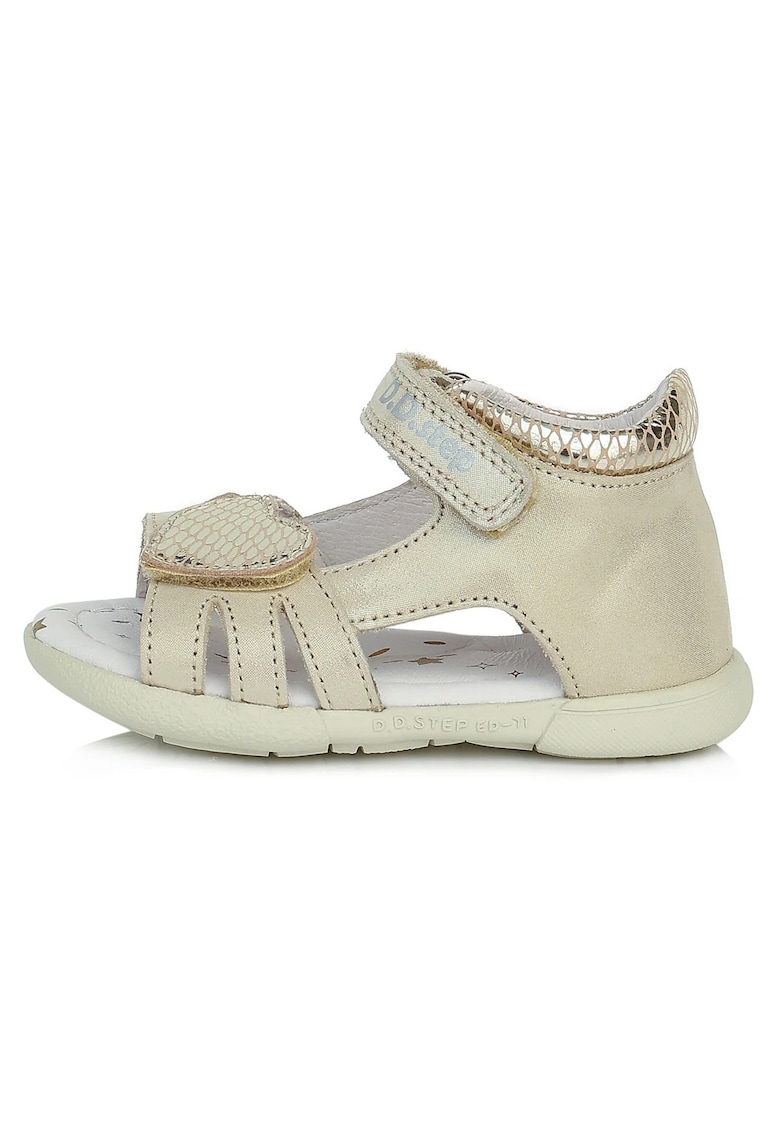 Sandale din Piele Fete - Flexibile - cu Scai - AC048-297 - Crem