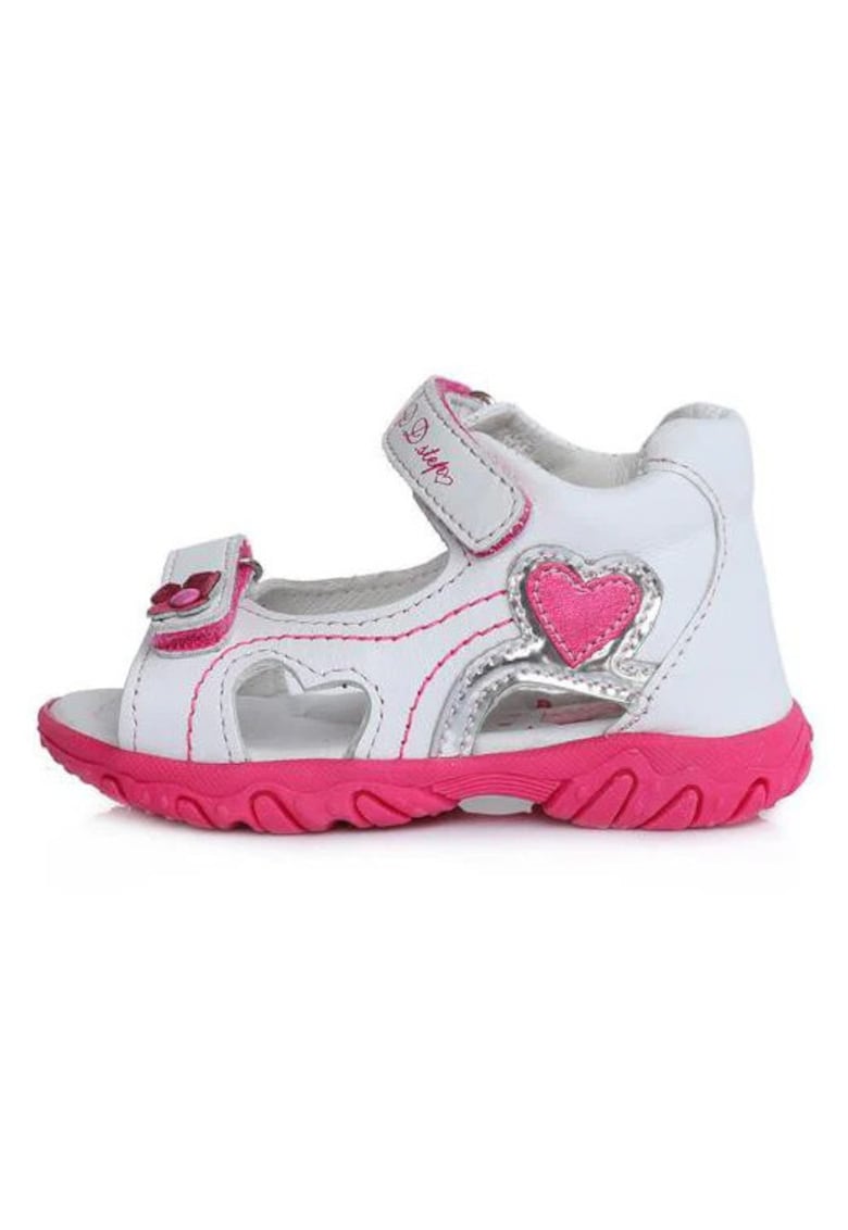 Sandalute Fete -  cu Scai - Inchise la Spate - din Piele - AC625-791 - Alb -