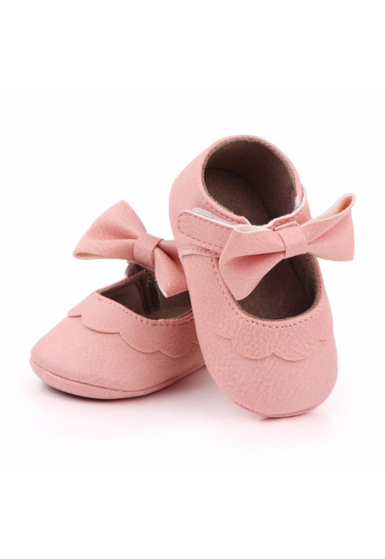 Pantofi Model AL 14957 cu volanas - pentru bebelusi - Piele ecologica - Roz