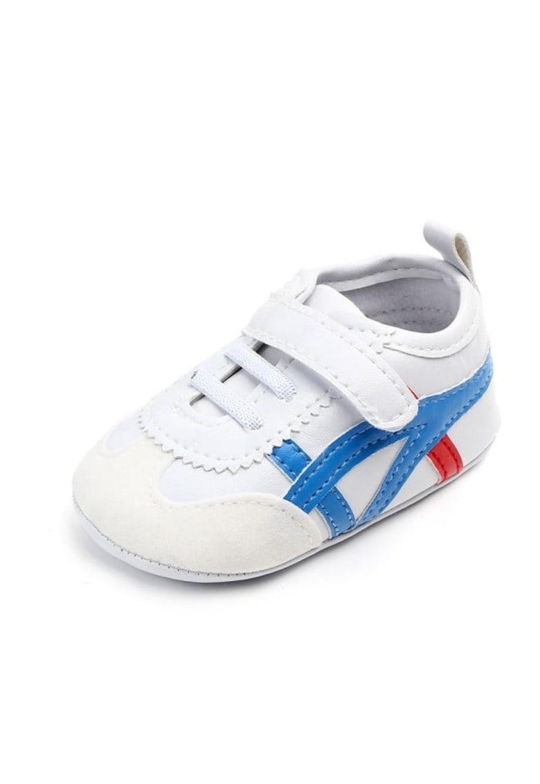 Pantofi sport Model AL 17118 - Piele ecologica - Alb cu albastru - Alb/Albastru