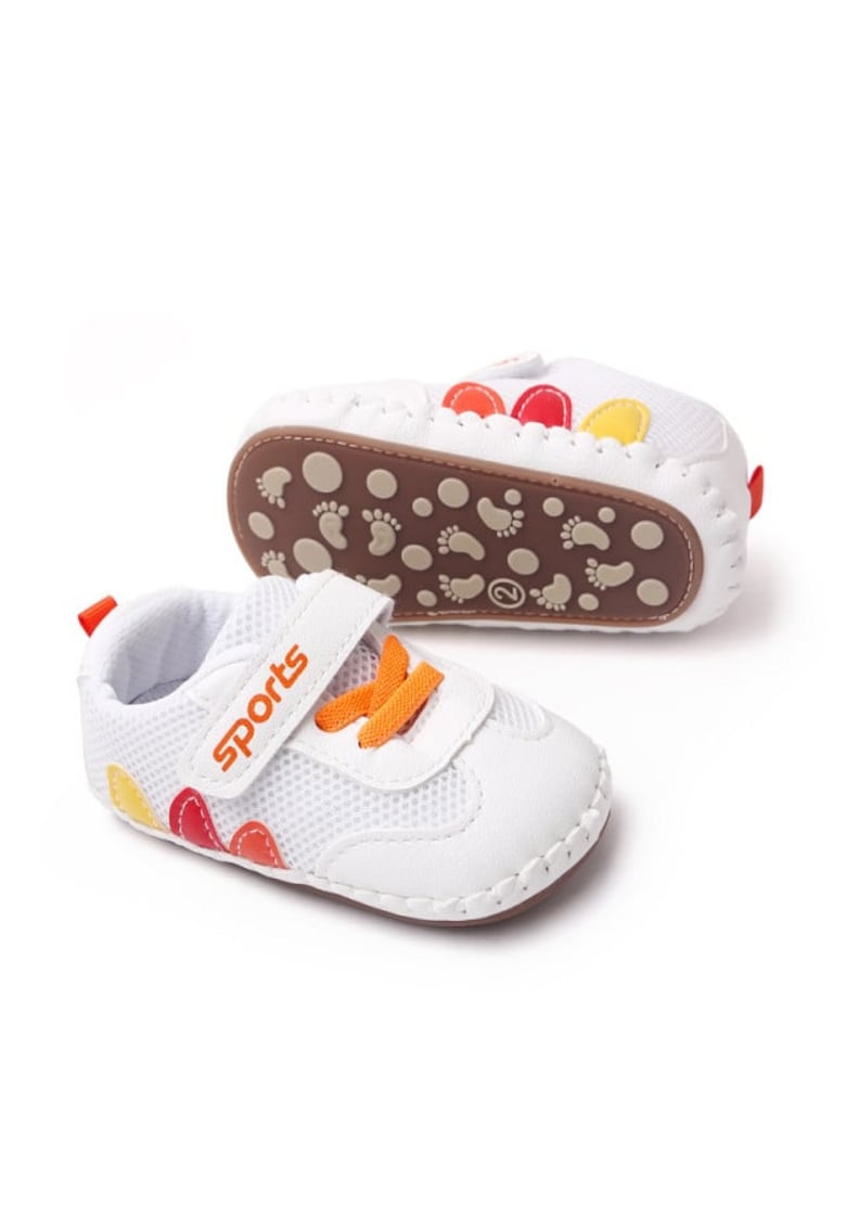 Pantofi sport Model AL 16944 Leaves - pentru bebelusi - Textil - Alb