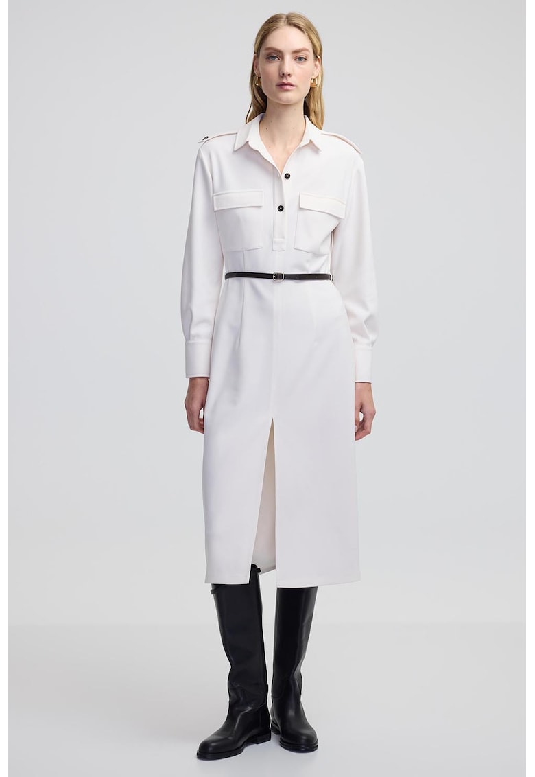 Rochie midi cu slit frontal