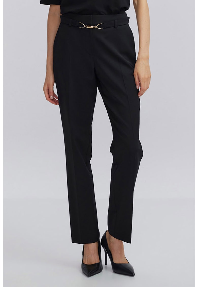 Pantaloni din amestec de lana cu cordon