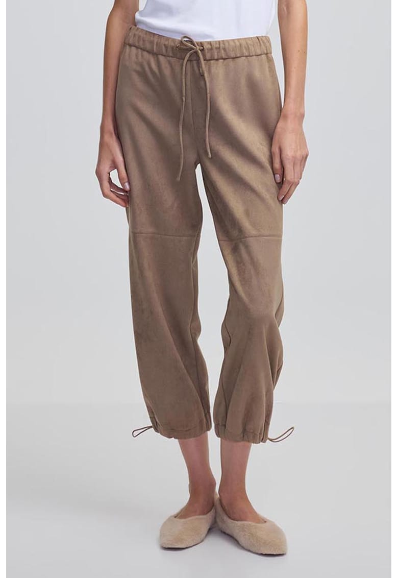 Pantaloni crop cu talie inalta